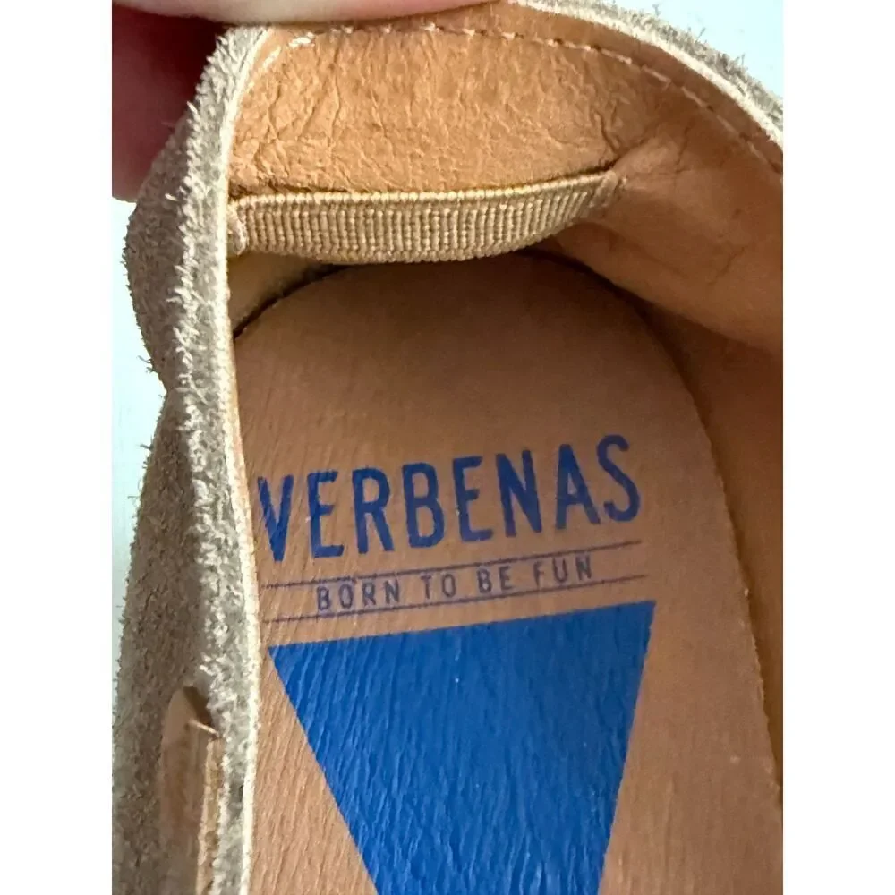 Verbenas Made in Spain Mamen Wedge Espadrilles in Stone Suede Womens 39/US7.5